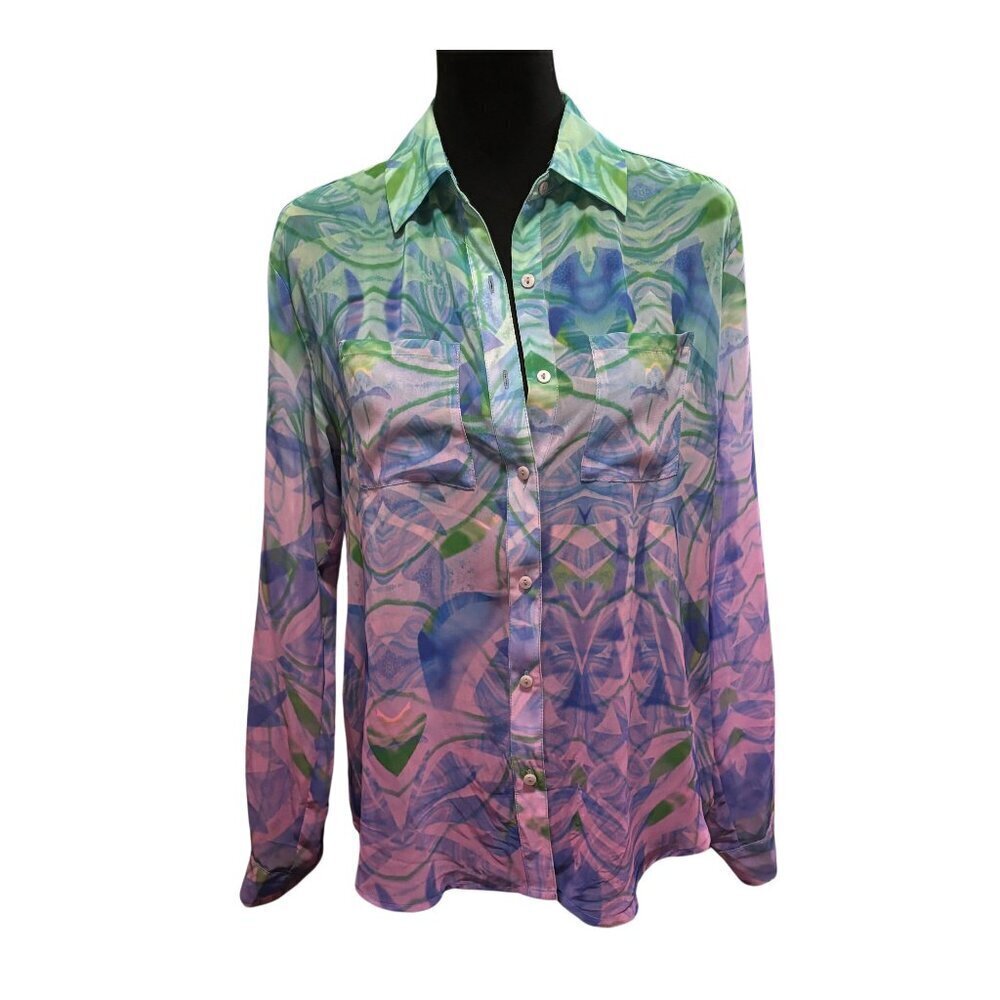 Decree Psychedelic Print Collared Shirt